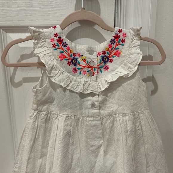 NEW CYNTHIA ROWLEY WHITE W FLORAL EMBROIDERY TODDLER GIRL DRESS 2T - Picture 2 of 10
